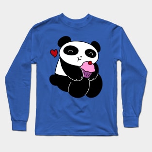 Panda Loves Cupcakes Long Sleeve T-Shirt